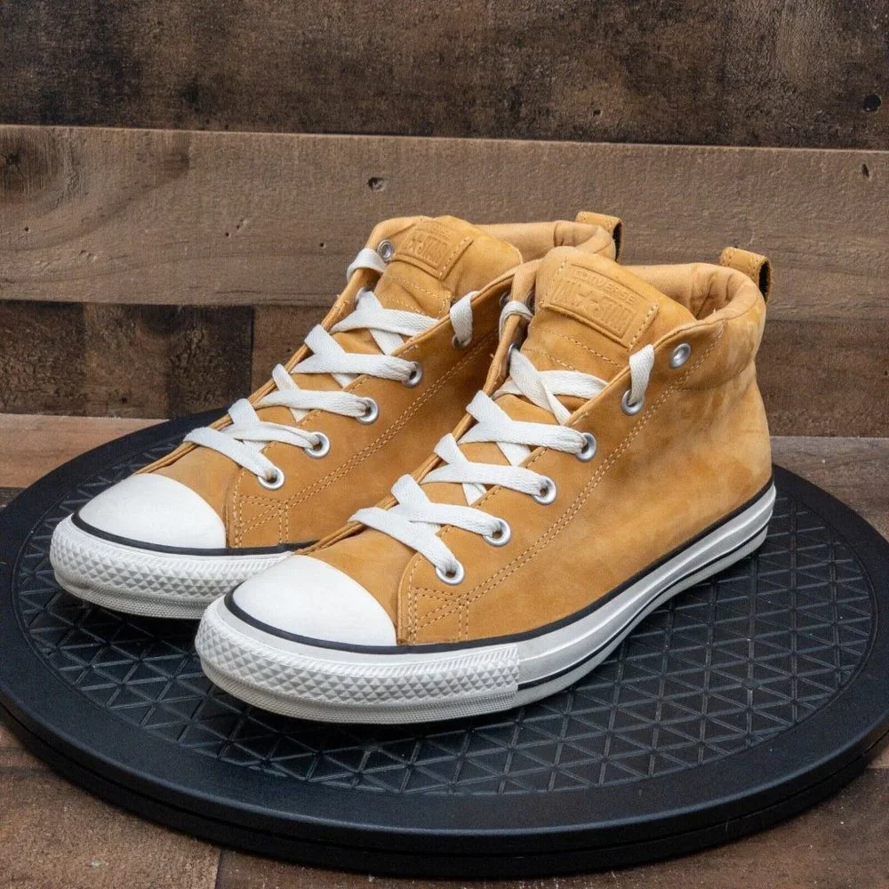 CONVERSE ALL STAR PRO MID LEATHER MENS ATHLETIC SHOES RETRO SNEAKER TAN SIZE 10